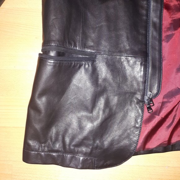 John Varvatos Black Leather Lambskin Blazer Jacket (fits Large – Xlarge) - Picture 5 of 9